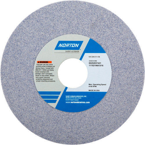 ‎6″ × 3/4″ × 1-1/4″ 32A Toolroom Wheel Type 01 Straight 60 Grit Aluminum Oxide