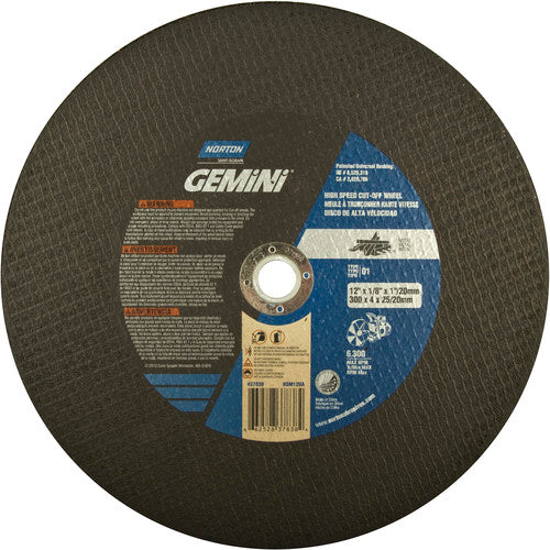 12″ × 1/8″ × 1″ Metal High Speed Cut-Off Wheel Type 01 Straight Aluminum Oxide - A1 Tooling