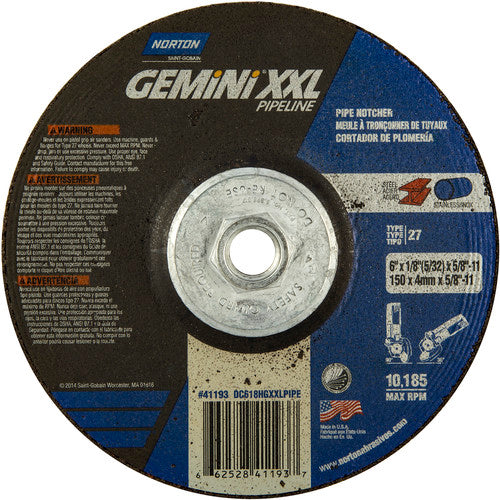 6″ × 5/32″ × 5/8″ Gemini Non-Woven Depressed Center Wheel Type 27 - A1 Tooling