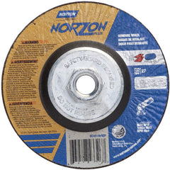 ‎6″ × 1/8″ × 5/8″-11 NorZon Plus Non-Woven Depressed Center Wheel Type 27 24 Grit - A1 Tooling