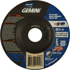 ‎4-1/2 × 3/32 × 7/8″ Gemini Cutting Wheel A 30 R BDA3 Type 27/42 - A1 Tooling