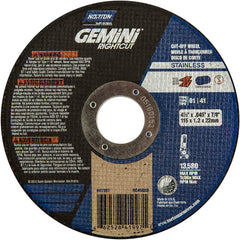 ‎4-1 /2″ × 0.045″ × 7/8″ Right Angle Cut-Off Wheel Gemini RightCut SS 36 Grit - A1 Tooling