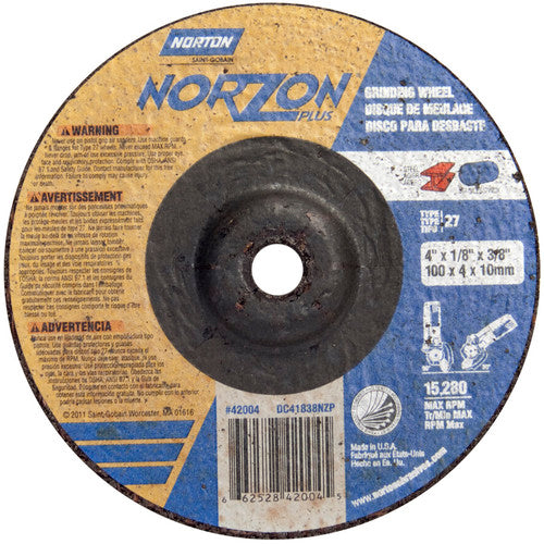 4″ × 1/8″ × 3/8″ NorZon Plus Non-Woven Depressed Center Wheel Type 27 - A1 Tooling