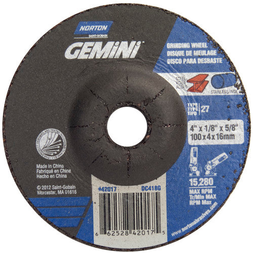 4 × 1/8 × 5/8″ Gemini Long Life Grinding Wheel A 24 T BDA3 Type 27 - A1 Tooling