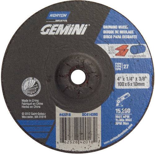 4 × 1/4 × 3/8″ Gemini Grinding Wheel A 24 Q BDA Type 27 - A1 Tooling