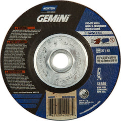 ‎4-1/2 × 3/32 × 5/8 - 11″ Gemini INOX/SS Cutting Wheel A 30 Q BDA Type 27/42 - A1 Tooling