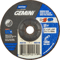 3″ × 1/4″ × 3/8″ Gemini Non-Woven Depressed Center Wheel Type 27 Aluminum Oxide - A1 Tooling