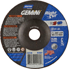 4″ × 0.045″ × 5/8″ Gemini Non-Woven Depressed Center Wheel Type 27 24 Grit Aluminum Oxide - A1 Tooling