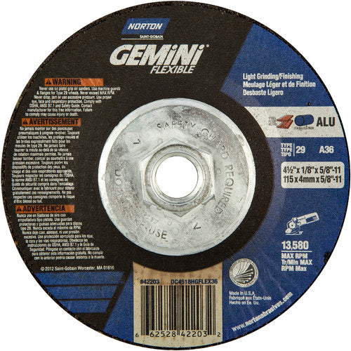 ‎4-1/2″ × 1/8″ × 5/8″-11 Charger Non-Woven Depressed Center Wheel Ty 29 36 Grit - A1 Tooling