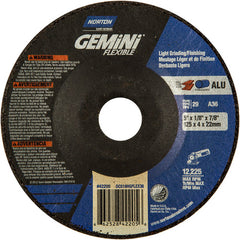 5″ × 1/8″ × 7/8 ″ Gemini Non-Woven Depressed Center Wheel Type 29 36 Grit - A1 Tooling