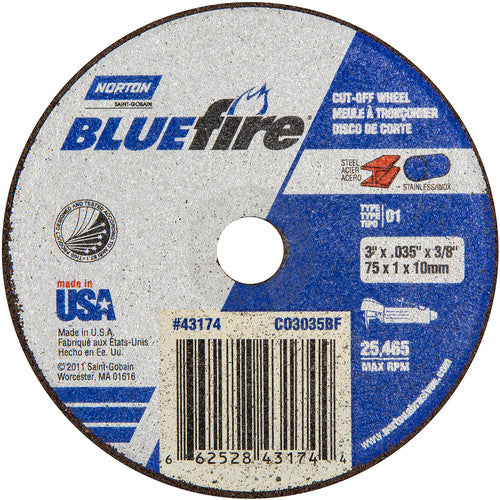 3 x .035 × 3/8″ BlueFire Small Diameter Cut-Off Wheel <=3″ ZA 46 X Type 01/41 - A1 Tooling