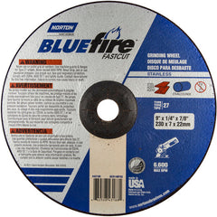 9″ × 1/4″ × 7/8″ BlueFire Non-Woven Depressed Center Wheel Type 27 Zirconia Alumina / Aluminum Oxide - A1 Tooling