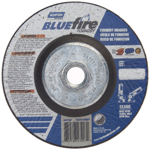 ‎4-1/2″ × 1/4″ × 5/8″ BlueFire Non-Woven Depressed Center Wheel Type 27 - A1 Tooling