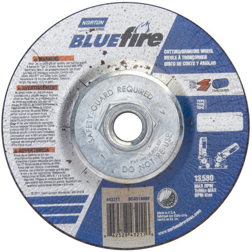 ‎4-1/2 × 1/8 × 5/8 - 11″ BlueFire Grinding Wheel ZA 30 U Type 27 - A1 Tooling