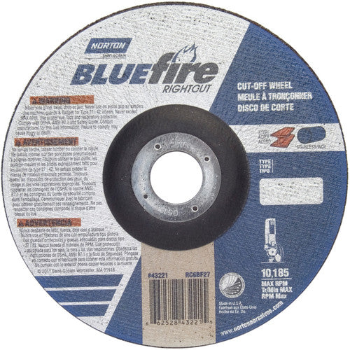 6 × 1/16 × 7/8″ BlueFire RightCut Cutting Wheel A 36 Q Type 27/42 - A1 Tooling