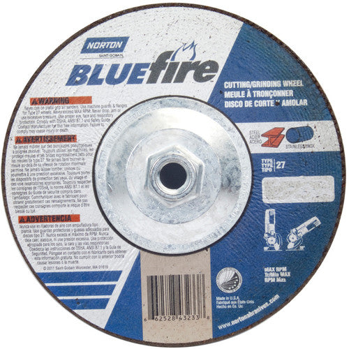 ‎7 × 1/8 × 5/8 - 11″ BlueFire Grinding Wheel ZA 30 U Type 27 - A1 Tooling