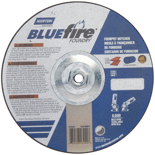 9″ × 1/8″ × 5/8″ BlueFire Non-Woven Depressed Center Wheel Type 27 Zirconia Alumina / Aluminum Oxide - A1 Tooling