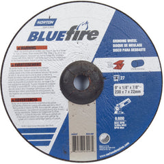 9″ × 1/4″ × 7/8″ BlueFire Non-Woven Depressed Center Wheel Type 27 Zirconia Alumina / Aluminum Oxide - A1 Tooling