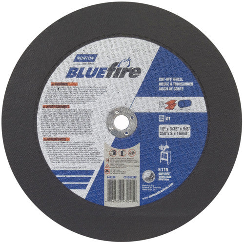 10″ × 3/32″ × 5/8″ BlueFire Stationary Saw Cut-Off Wheel Type 01 Straight - A1 Tooling