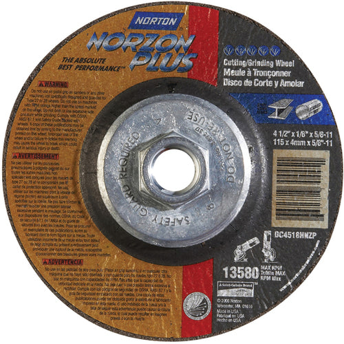 ‎4-1/2″ × 1/8″ × 5/8″ NorZon Plus Non-Woven Depressed Center Wheel Type 27 - A1 Tooling