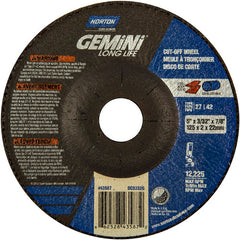 5″ × 0.090″ × 7/8″ Gemini Non-Woven Depressed Center Wheel Type 27 30 Grit Aluminum Oxide - A1 Tooling