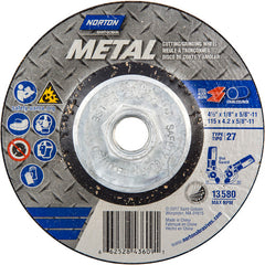 ‎4-1/2″ × 4.2″ × 16-11″ Norton Metal Non-Woven Depressed Center Wheel Type 27 24 Grit - A1 Tooling