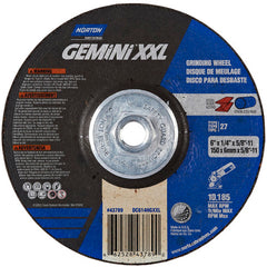 ‎6″ × 1/4″ × 5/8″-11 Gemini Depressed Center Wheel Type 27 Aluminum Oxide - A1 Tooling