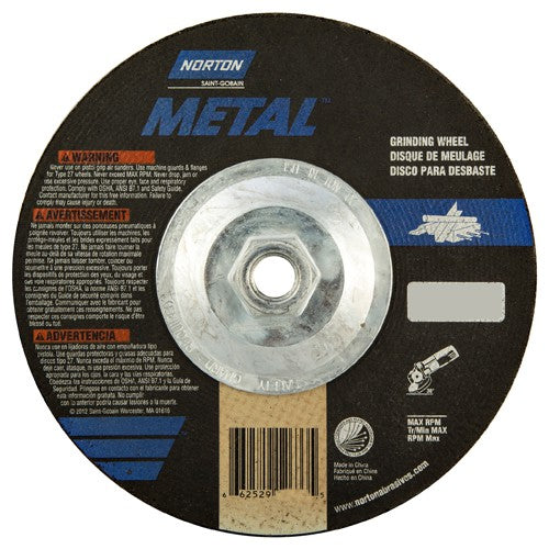 7″ × 1/4″ × 5/8″ Norton Metal Non-Woven Depressed Center Wheel Type 27 - A1 Tooling