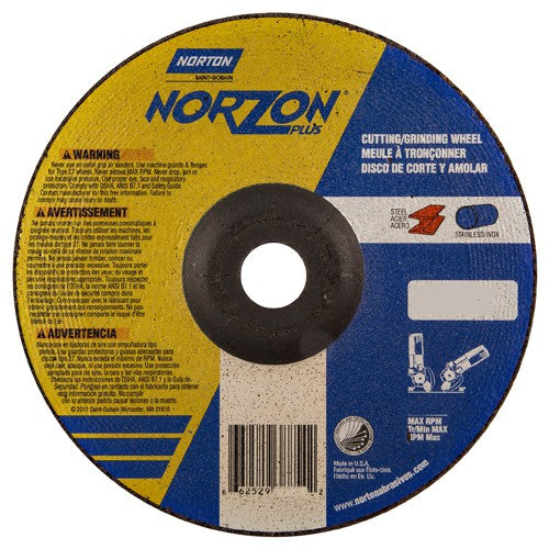 7″ × 1/8″ × 7/8″ NorZon Plus Non-Woven Depressed Center Wheel Type 27 - A1 Tooling