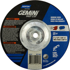 ‎7 × 1/4 × 5/8 - 11″ Gemini Fast Cut Grinding Wheel A 24 N Type 27 - A1 Tooling