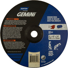 9″ × 1/8″ × 7/8″ Gemini Non-Woven Depressed Center Wheel Type 27 24 Grit Aluminum Oxide - A1 Tooling