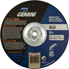 ‎9″ × 1/4″ × 5/8″-11 Gemini Non-Woven Depressed Center Wheel Type 27 24 Grit - A1 Tooling