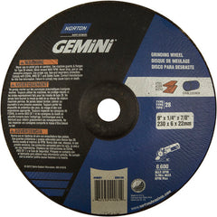 9″ × 1/4″ × 7/8″ Gemini Non-Woven Depressed Center Wheel Type 28 Saucer Aluminum Oxide - A1 Tooling