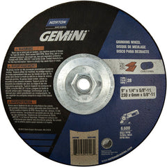 9″ × 1/4″ × 5/8″ Gemini Non-Woven Depressed Center Wheel Type 28 Saucer - A1 Tooling