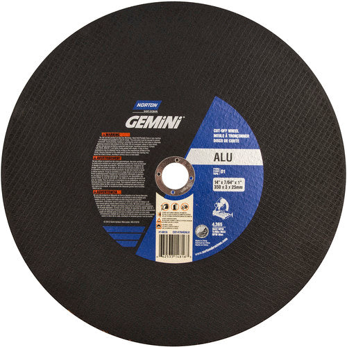 14″ × 7/64″ × 1″ Gemini Chopsaw Type 01 Straight Cut-Off Wheel Aluminum Oxide - A1 Tooling