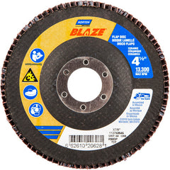 ‎4-1/2 × 7/8″ Blaze Fiberglass HD Flat Flap Disc Type 27 40 Grit R980P Premium Ceramic Alumina - A1 Tooling