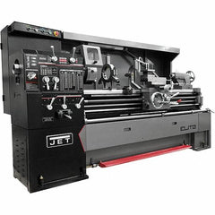 Jet - 17" Swing, 40" Between Centers, 230/460 Volt, Triple Phase Engine Lathe - 7-1/2 hp, 3-1/8" Bore Diam, 44" Deep x 68" High x 94" Long - A1 Tooling