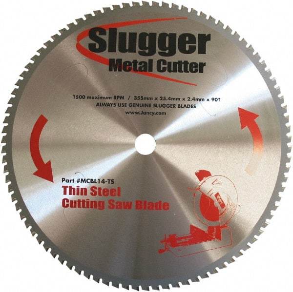 Fein - 14" Diam, 1" Arbor Hole Diam, 90 Tooth Wet & Dry Cut Saw Blade - Carbide-Tipped, Standard Round Arbor - A1 Tooling