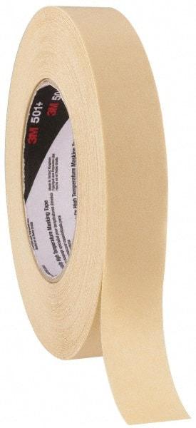 3M - 24mm Wide x 55 m Long Tan Paper Masking Tape - Series 501+, 7.3 mil Thick, 26 In/Lb Tensile Strength - A1 Tooling