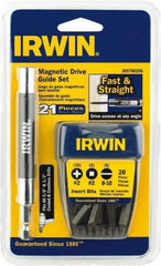 Irwin - 21 Piece, 1/4" Drive Screwdriver Drive Guide - #2 Phillips, 0.05 to 1/4" Hex, 1.27 to 10mm Hex, #1 & #2 Square Recess - A1 Tooling