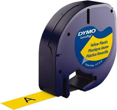 Dymo - 1/2" Wide x 156" Long, Black on Yellow Plastic Label Printer Cartridge - For DYMO Letratag Printers - A1 Tooling