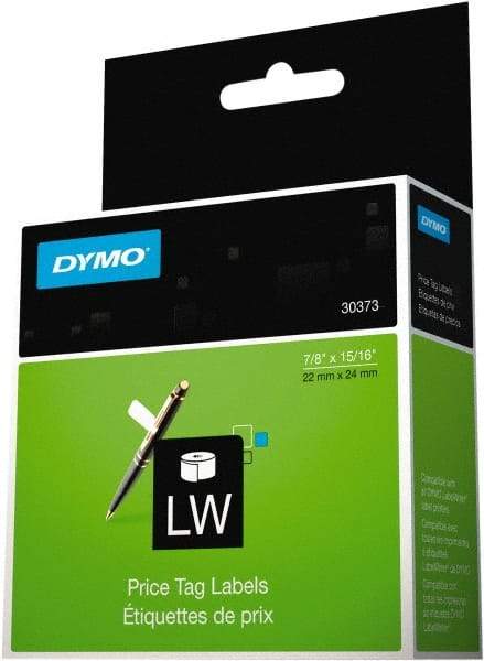 Dymo - 15/16" Wide x 15/16" Long, White Price Tag - For DYMO LabelWriter Printers - A1 Tooling