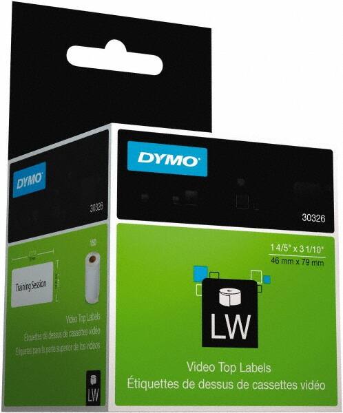 Dymo - 1.8" Wide x 3-3/32" Long, White Video Top Label - For DYMO LabelWriter Printers - A1 Tooling