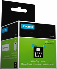 Dymo - 1.8" Wide x 3-3/32" Long, White Video Top Label - For DYMO LabelWriter Printers - A1 Tooling