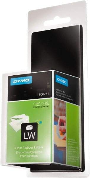 Dymo - 1-1/8" Wide x 3-1/2" Long, Clear Shipping Label - For DYMO LabelWriter Printers - A1 Tooling