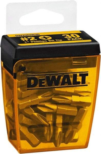 DeWALT - #2, Tip Phillips Screwdriver Bit - 1/4" Drive, 1" OAL - A1 Tooling