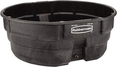 Rubbermaid - 300 Gallon Black Oval Plastic Stock Tank - 25" High x 69" Diam - A1 Tooling