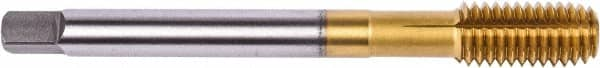 Union Butterfield - 7/16-14 UNC 2B Modified Bottoming Thread Forming Tap - Powdered Metal High Speed Steel, TiN Finish, 3.937" OAL, 0.866" Thread Length, Right Hand Thread, Series 1681AP - Exact Industrial Supply