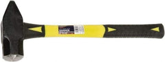 Ability One - 4 Lb Head Forged Steel Cross Pein Hammer - Fiberglass Handle with Grip, 1-3/4" Face Diam, 16" OAL - A1 Tooling