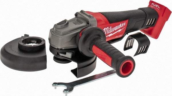 Milwaukee Tool - 4-1/2 & 5" Wheel Diam, 8,500 RPM, Cordless Angle & Disc Grinder - 5/8-11 Spindle, 18 Volts - A1 Tooling